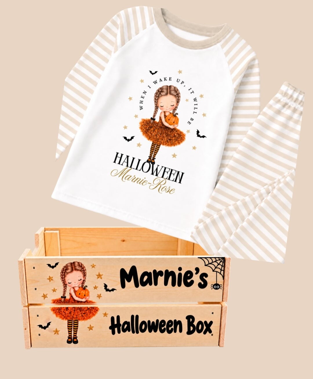 ✨🎃PERSONALISED PJ SET & CRATE-BUNDLE 🎃✨